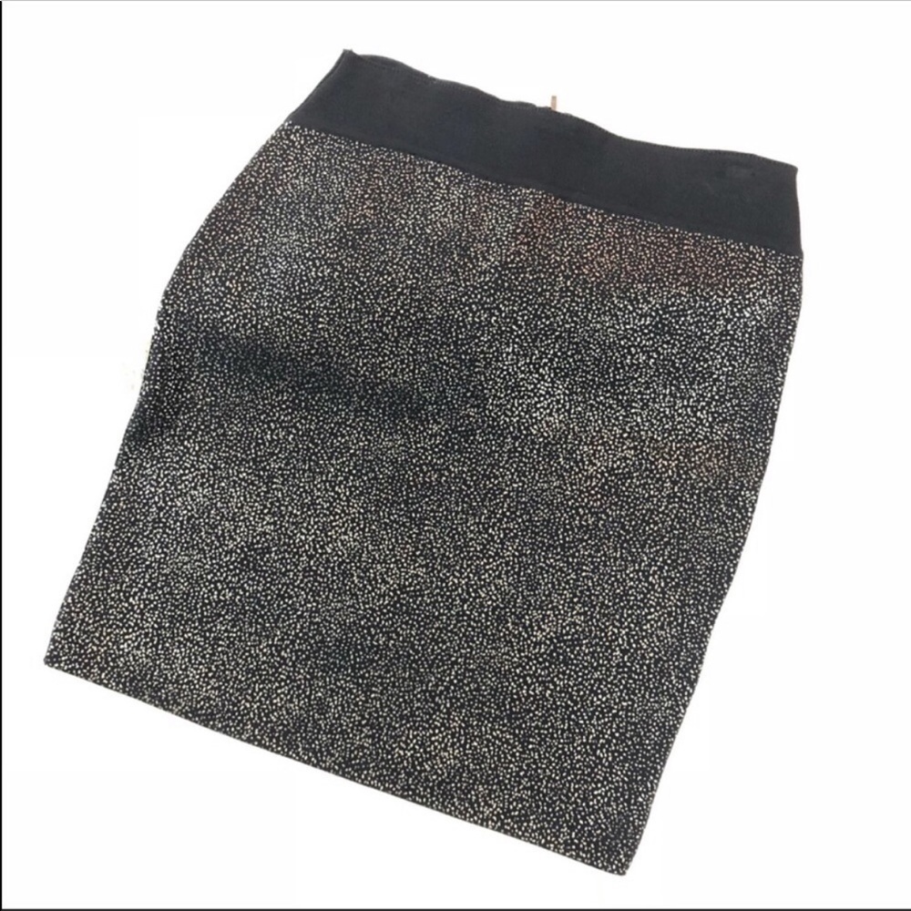 Reiss Black Metallic Foil Bandage Pencil Skirt XS - Picture 2 of 7